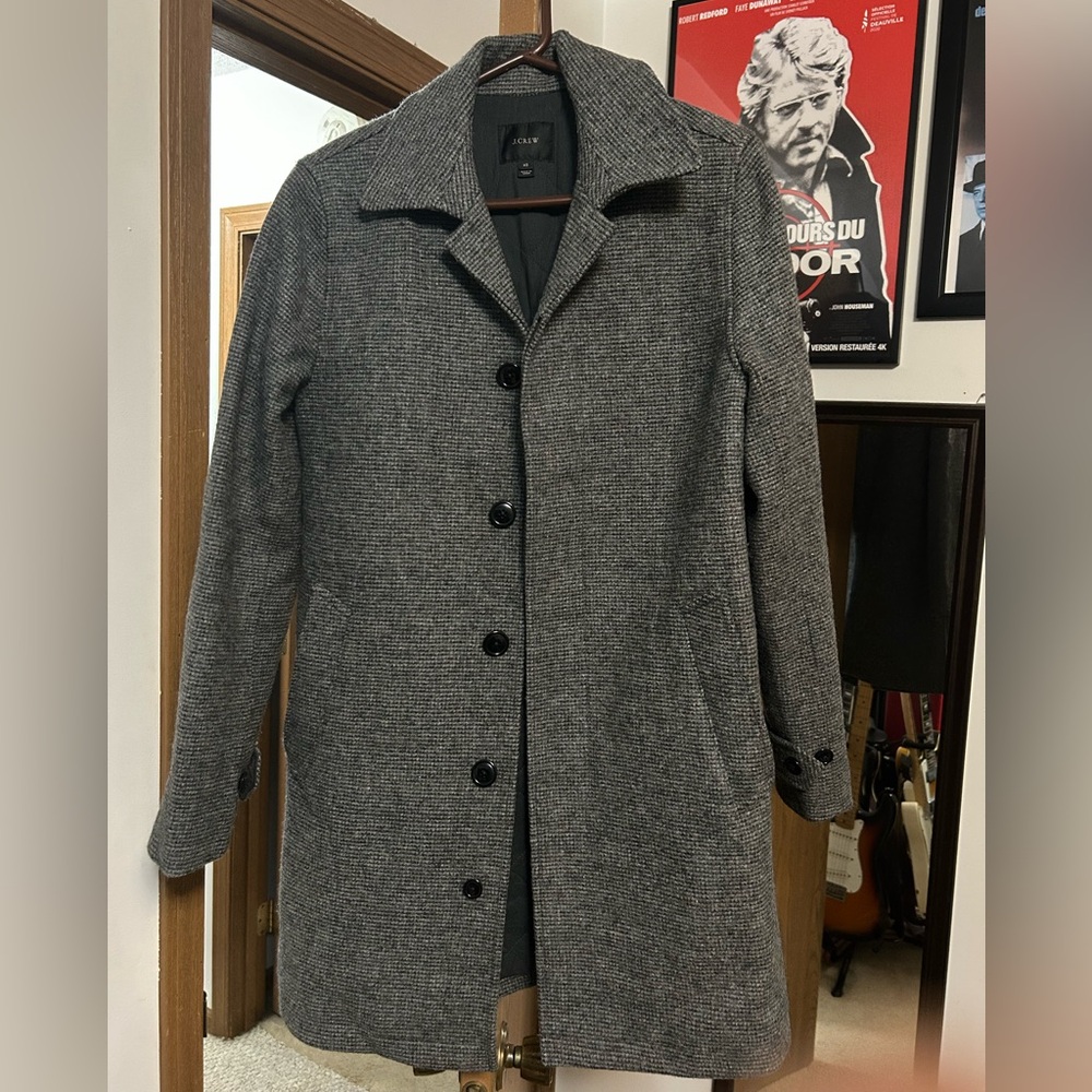 J. Crew Gray Wool Blend Single-Breasted Overcoat